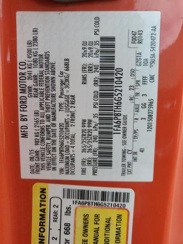 2016 FORD MUSTANG - 1FA6P8TH6G5210420