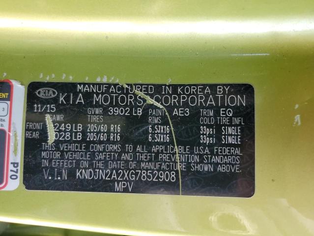2016 KIA SOUL - KNDJN2A2XG7852908