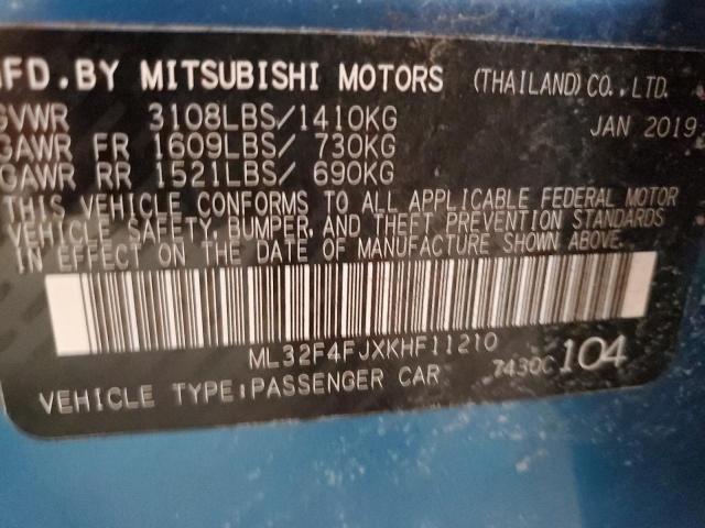2019 MITSUBISHI MIRAGE ML32F4FJXKHF11210