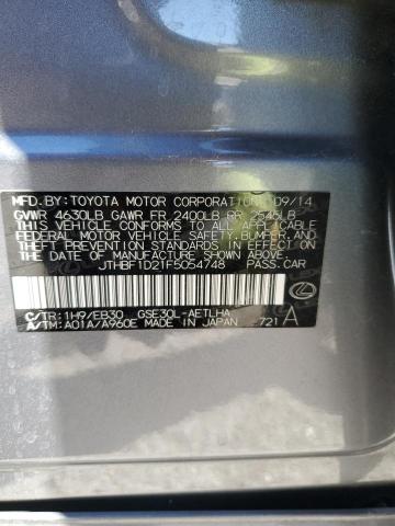 2015 LEXUS IS 250 - JTHBF1D21F5054748