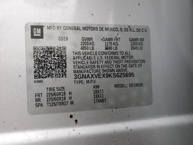 2019 CHEVROLET EQUINOX LT - 3GNAXVEX9KS625695