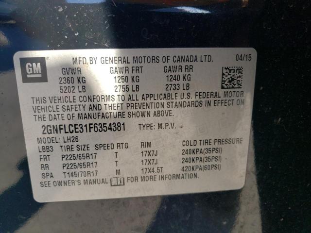 2015 CHEVROLET EQUINOX LT - 2GNFLCE31F6354381