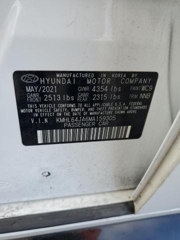 2021 HYUNDAI SONATA SEL - KMHL64JA6MA159305