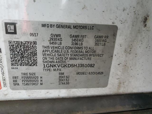 2017 CHEVROLET TRAVERSE L - 1GNKVGKD5HJ351082