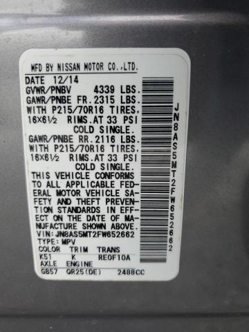 2015 NISSAN ROGUE SELE - JN8AS5MT2FW652662