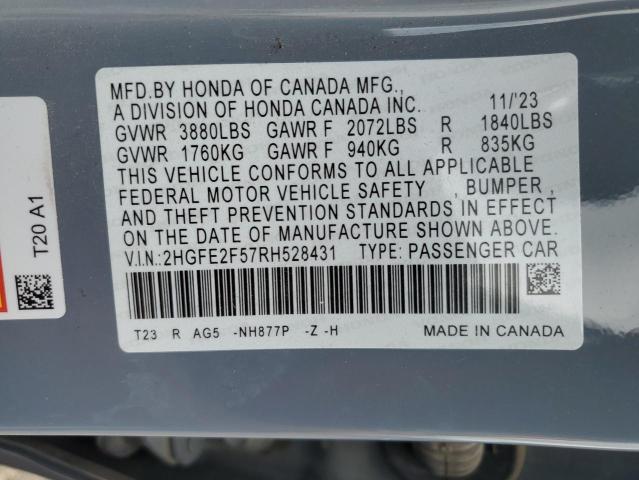 2024 HONDA CIVIC SPOR - 2HGFE2F57RH528431