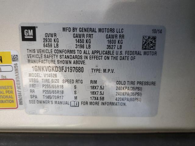 2015 CHEVROLET TRAVERSE L - 1GNKVGKD3FJ197680