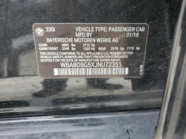 2018 BMW 330 XI - WBA8D9G5XJNU72351