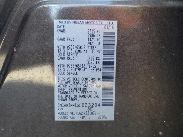 2016 NISSAN PATHFINDER - 5N1AR2MM1GC623294