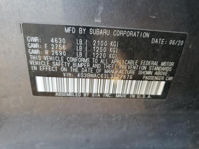 2020 SUBARU LEGACY PRE - 4S3BWAC63L3027676