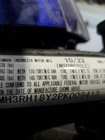 2023 YAMAHA YZFR3 A MH3RH18Y2PK009413