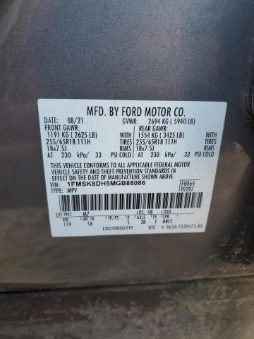 2021 FORD EXPLORER X - 1FMSK8DH5MGB88086