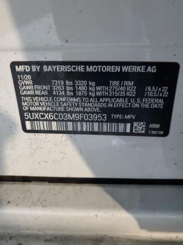2021 BMW X7 M50I 5UXCX6C03M9F03953