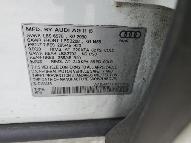 2017 AUDI Q7 PREMIUM - WA1LAAF72HD003128