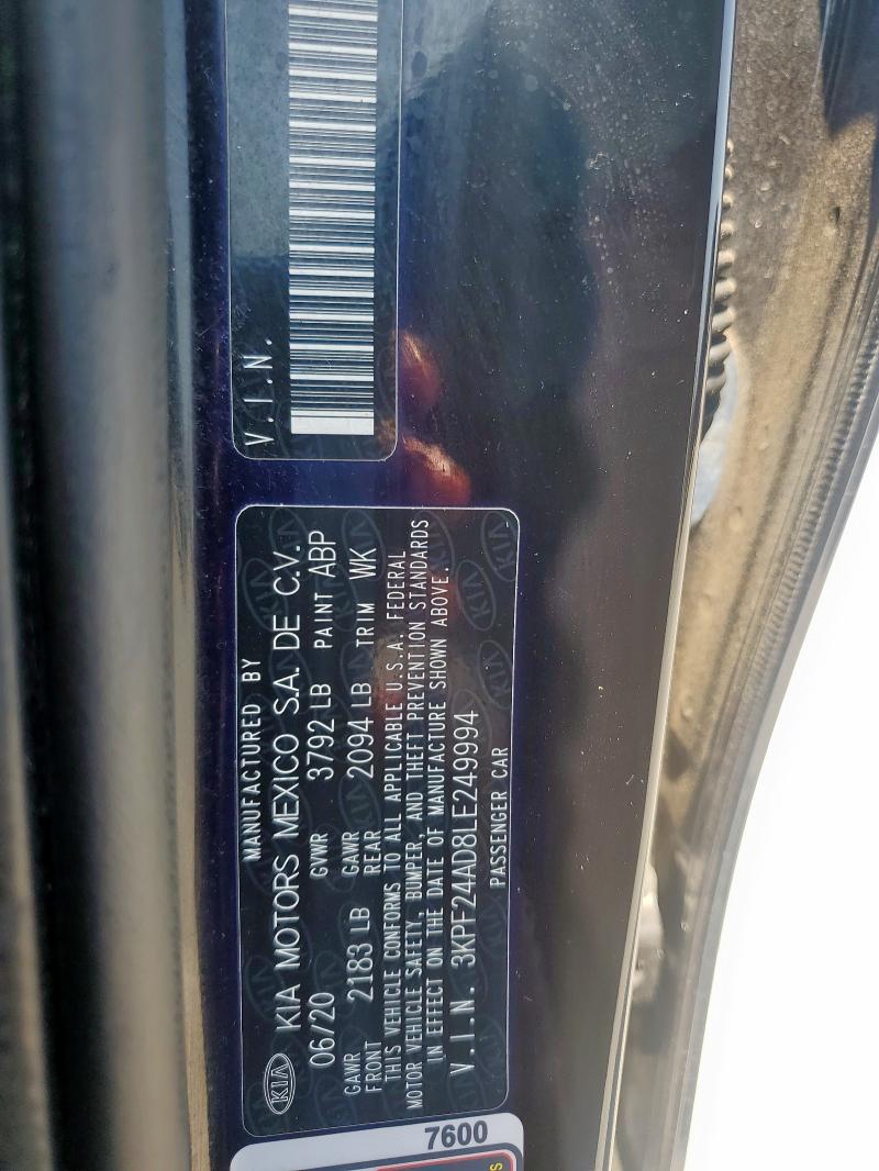 2020 KIA FORTE FE - 3KPF24AD8LE249994