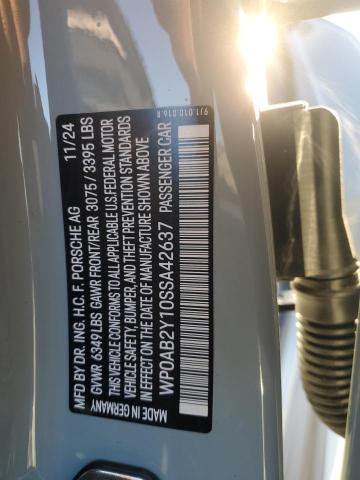 2025 PORSCHE TAYCAN 4S WP0AB2Y10SSA42637