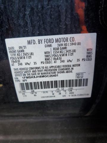 2021 FORD EXPLORER T - 1FMSK8JH8MGC26401