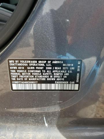2017 VOLKSWAGEN PASSAT R-L - 1VWDT7A34HC009317