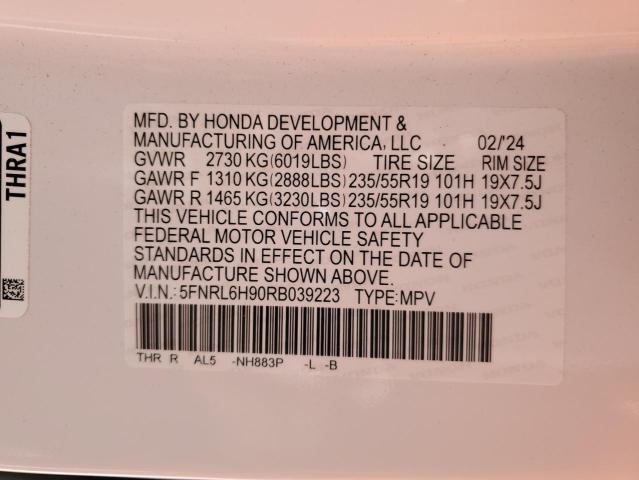 2024 HONDA ODYSSEY EL - 5FNRL6H90RB039223