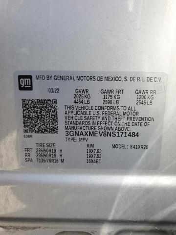 2022 CHEVROLET EQUINOX RS - 3GNAXMEV8NS171484