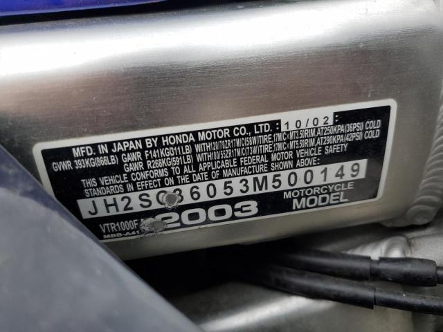 2003 HONDA VTR1000 F JH2SC36053M500149
