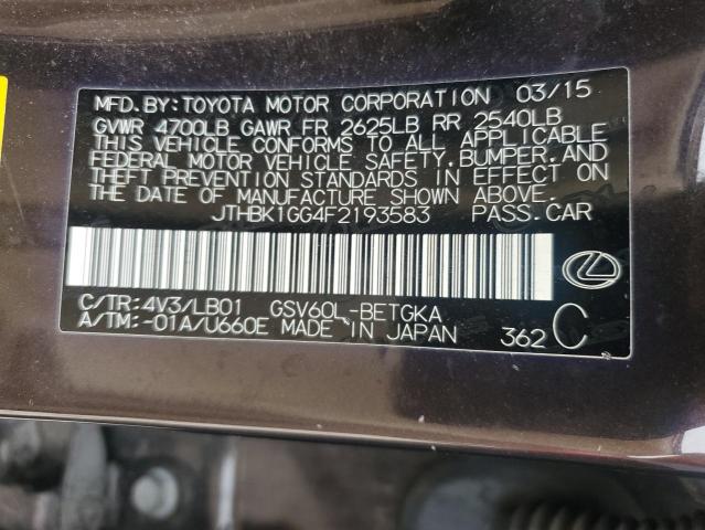 2015 LEXUS ES 350 - JTHBK1GG4F2193583