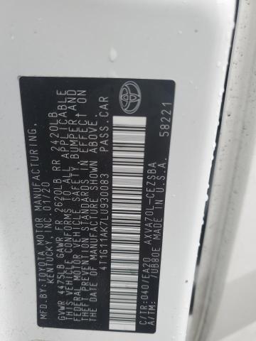 2020 TOYOTA CAMRY SE - 4T1G11AK7LU930083