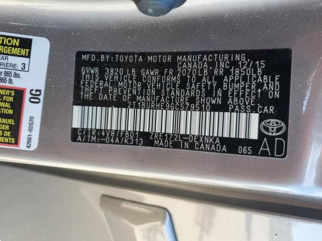 2016 TOYOTA COROLLA L - 2T1BURHE9GC579510