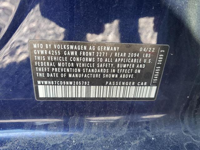 2022 VOLKSWAGEN GTI S WVWH87CD9NW205792