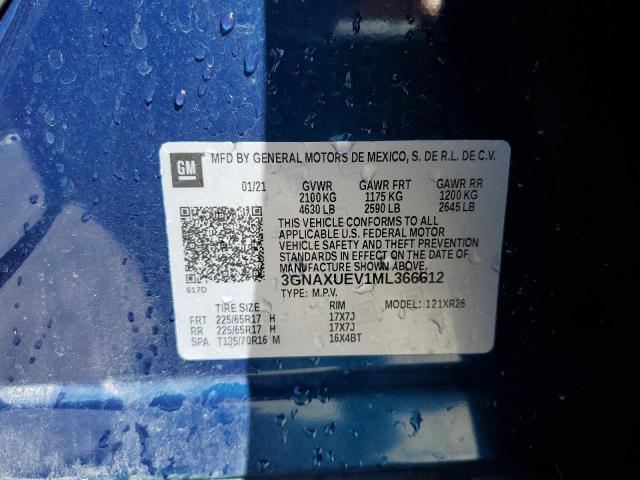 2021 CHEVROLET EQUINOX LT - 3GNAXUEV1ML366612