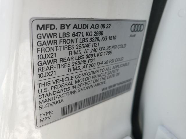 2022 AUDI Q8 PREMIUM - WA1BVBF10ND029207