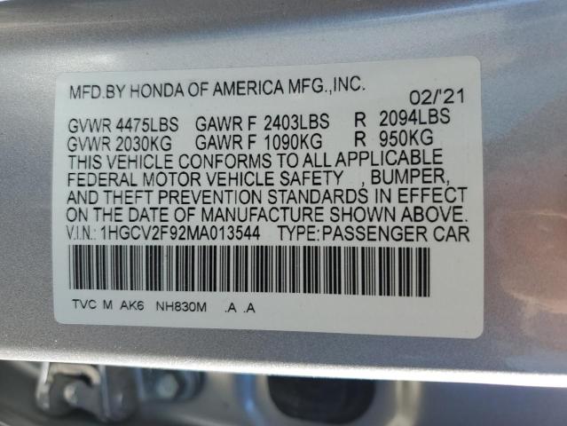 2021 HONDA ACCORD TOU - 1HGCV2F92MA013544