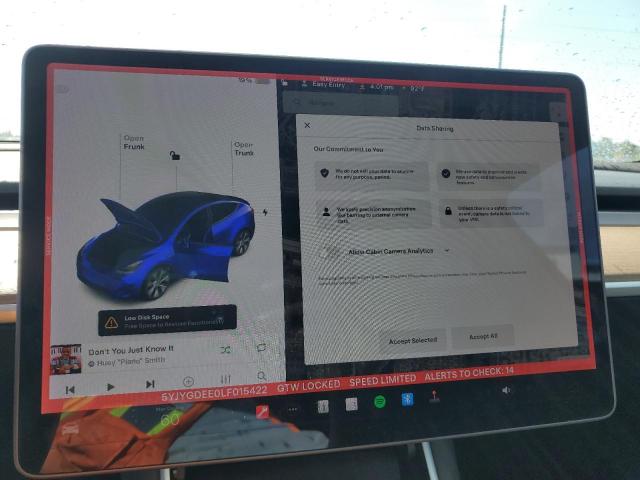 2020 TESLA MODEL Y - 5YJYGDEE0LF015422