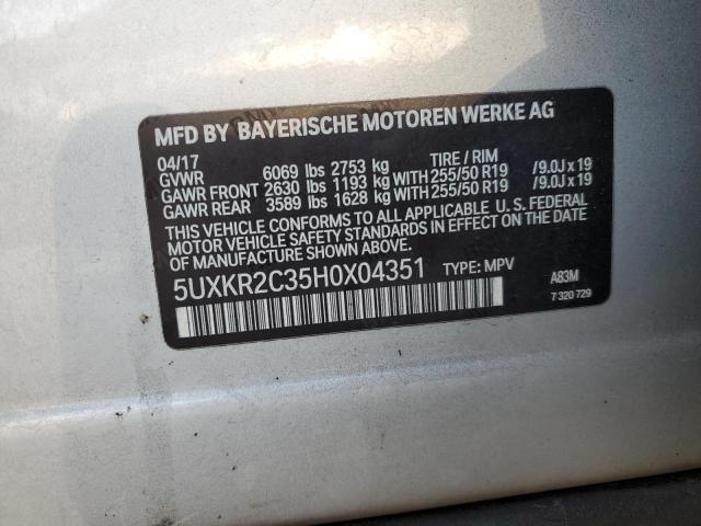 2017 BMW X5 SDRIVE3 - 5UXKR2C35H0X04351