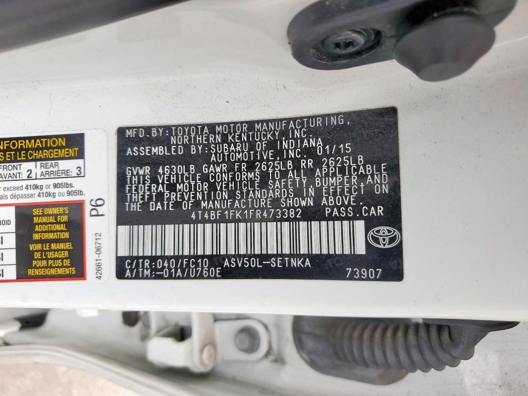 2015 TOYOTA CAMRY LE - 4T4BF1FK1FR473382