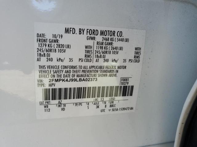 2020 FORD EDGE SEL - 2FMPK4J99LBA02373