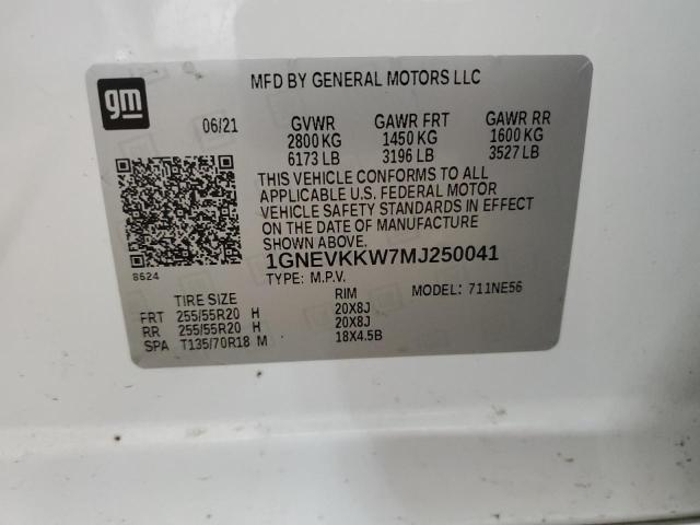 2021 CHEVROLET TRAVERSE P - 1GNEVKKW7MJ250041
