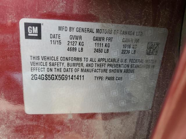 2016 BUICK REGAL PREM 2G4GS5GX5G9141411