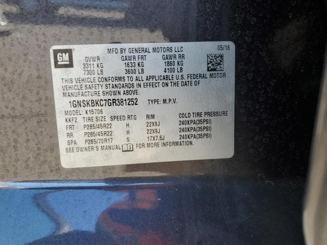 2016 CHEVROLET TAHOE K150 - 1GNSKBKC7GR381252