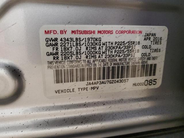 2016 MITSUBISHI OUTLANDER - JA4AP3AU7GZ043057