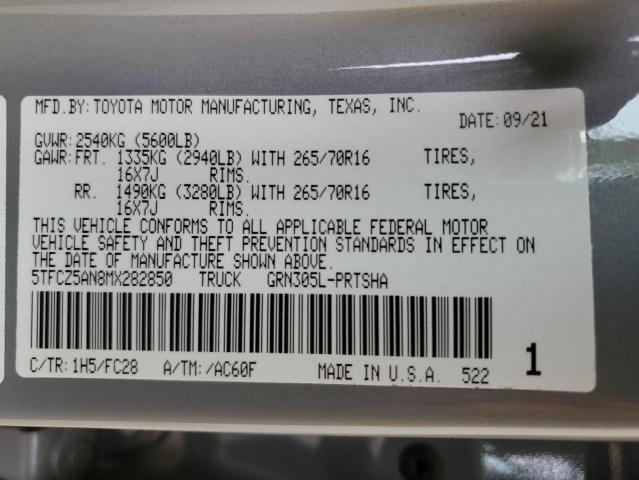 2021 TOYOTA TACOMA DOU - 5TFCZ5AN8MX282850