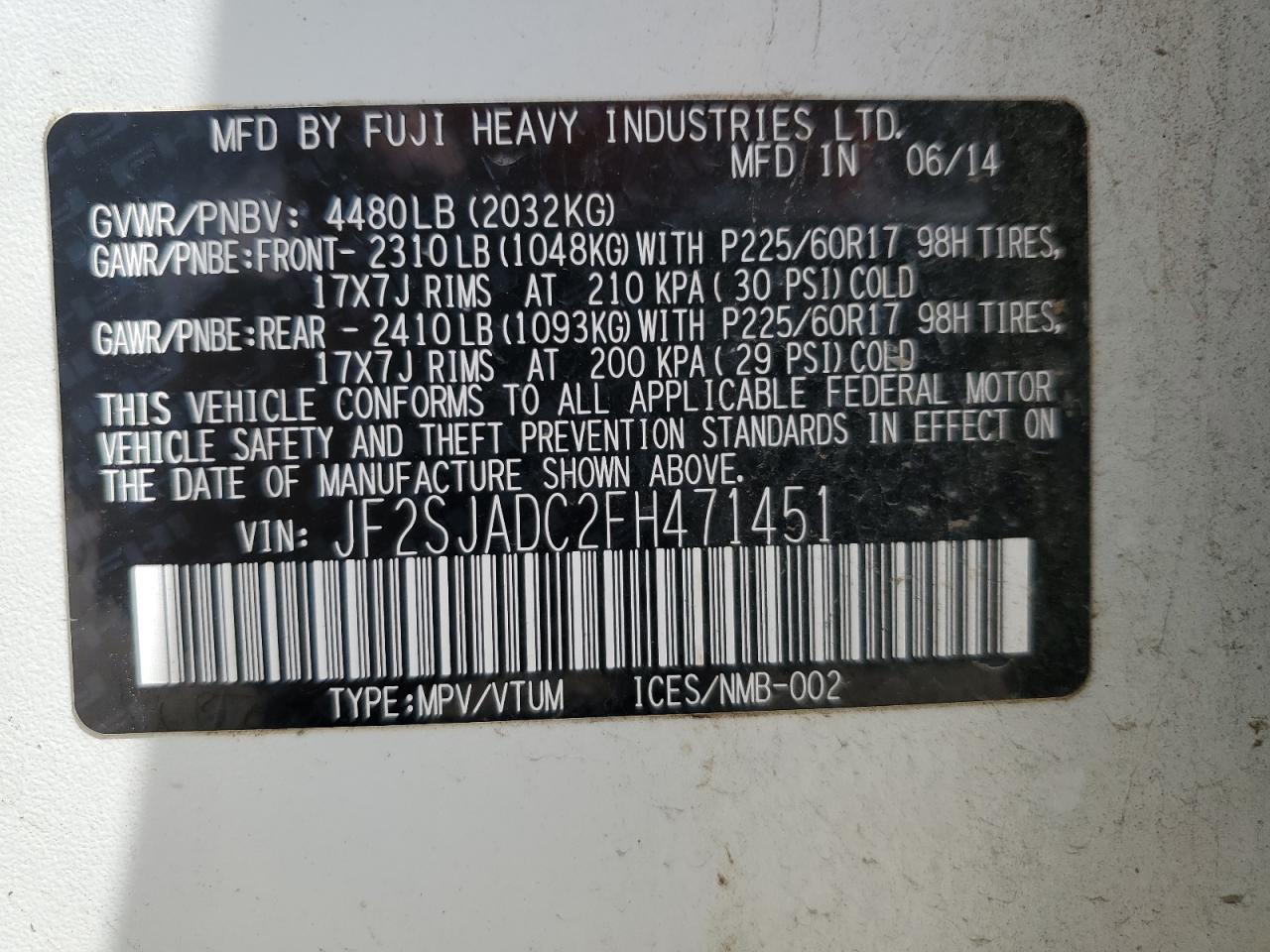 SUBARU FORESTER 2.5I PREMIUM