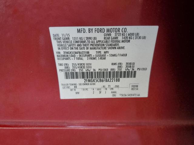 2015 FORD FLEX SEL - 2FMGK5C86FBA22188