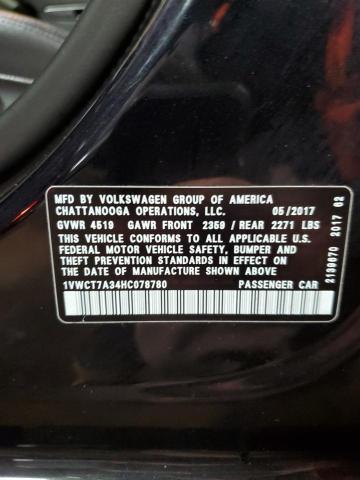 2017 VOLKSWAGEN PASSAT SEL - 1VWCT7A34HC078780