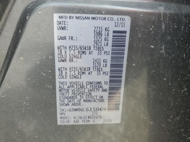 2016 NISSAN PATHFINDER 5N1AR2MM9GC615069