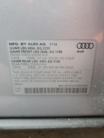2015 AUDI Q3 PRESTIG WA1GFCFS1FR007237