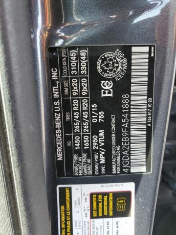 2015 MERCEDES-BENZ ML 350 BLU 4JGDA2EB9FA541888