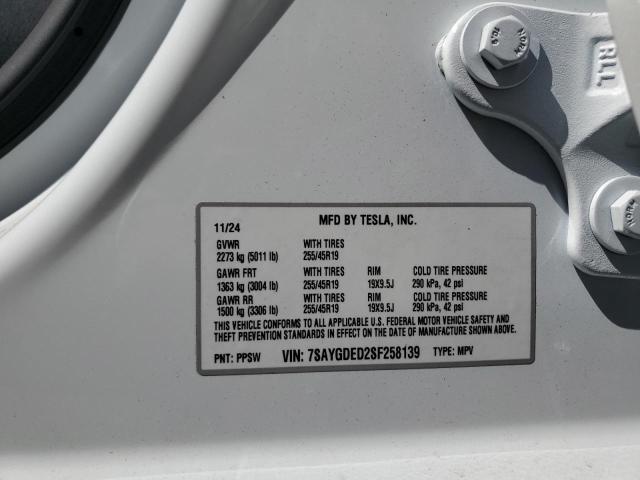 2025 TESLA MODEL Y - 7SAYGDED2SF258139