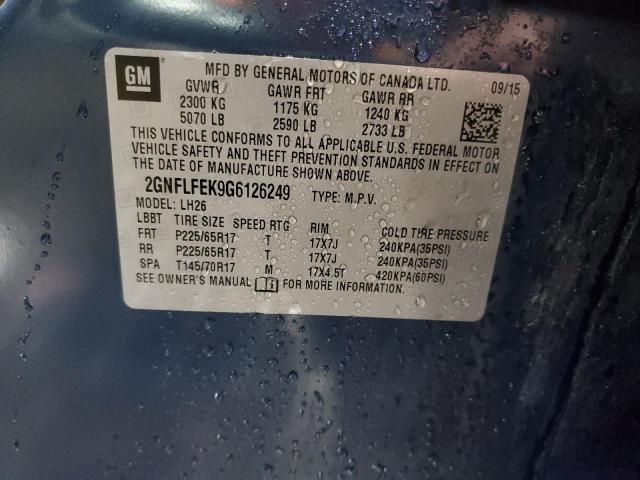 2016 CHEVROLET EQUINOX LT - 2GNFLFEK9G6126249