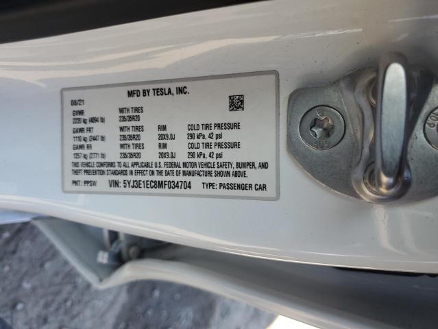 2021 TESLA MODEL 3 5YJ3E1EC8MF034704